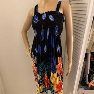 Knee length sun dress. Size small/medium lightweight material. Blue with detail